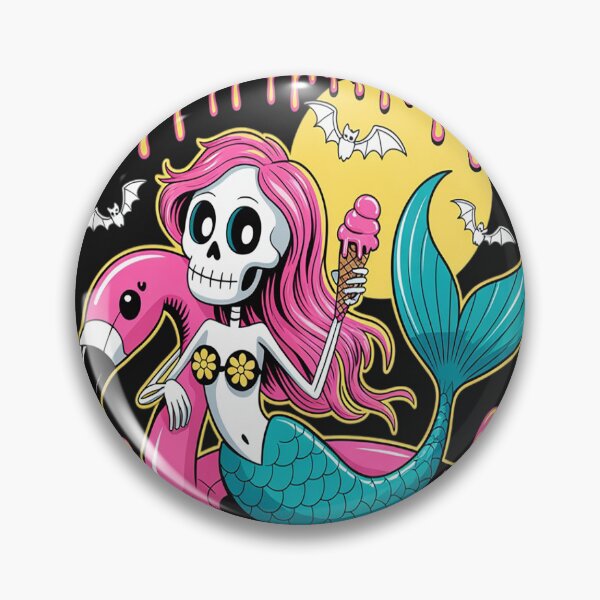 Item preview, Halloween Tropical Summerween Mermaid Skeleton designed and sold by lamsaoniutoi.