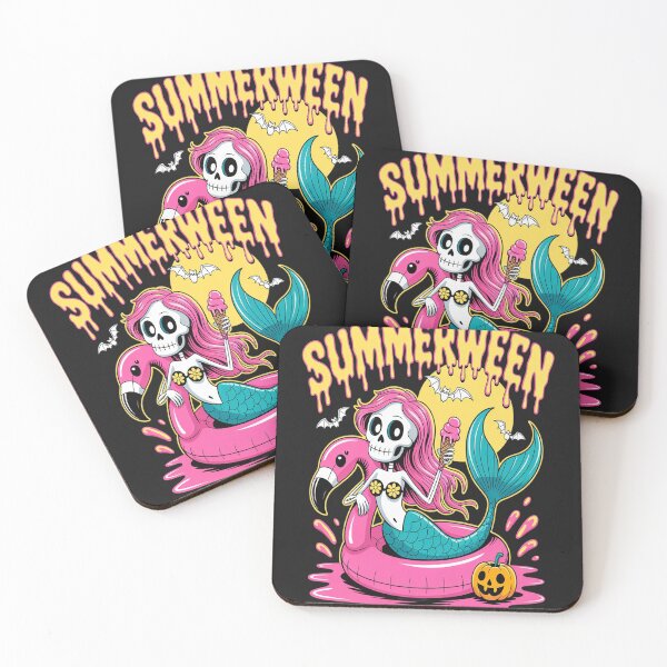 Item preview, Halloween Tropical Summerween Mermaid Skeleton designed and sold by lamsaoniutoi.