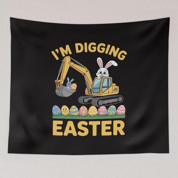 Item preview, Easter Bunny Eggs Digging Tractor Excavator Kids Boy designed and sold by HudsonErik.