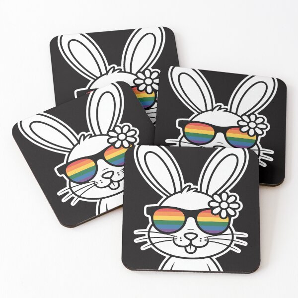 Item preview, Bunny Gay Pride LGBTQ Bunny Rainbow Sunglasses Happy Easter designed and sold by HudsonErik.