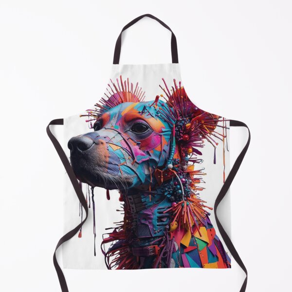 Item preview, Colorful mosaic dog head sculpture portrait designed and sold by Rue Market.