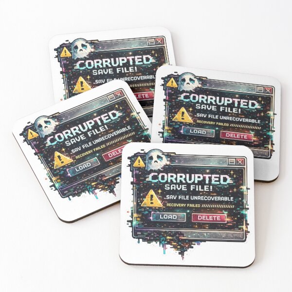 Item preview, Corrupted Save File Error Warning Retro Gaming designed and sold by jgvisualarts.