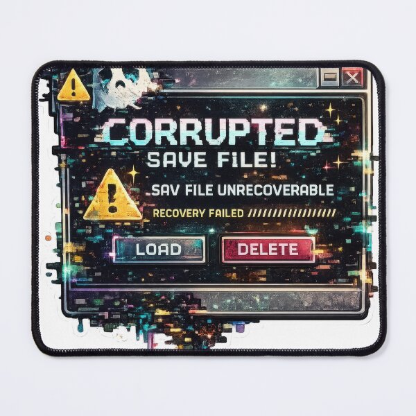 Item preview, Corrupted Save File Error Warning Retro Gaming designed and sold by jgvisualarts.
