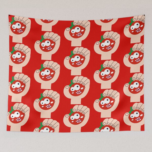 Item preview, Cute Tomato Monster – Squeezed in Hand, Spooky Kawaii designed and sold by lazypencil.art.