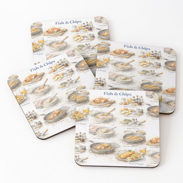 Item preview, Fish N Chips Authentic Recipe Illustration | British Fried Fish Guide designed and sold by fishnsteve.