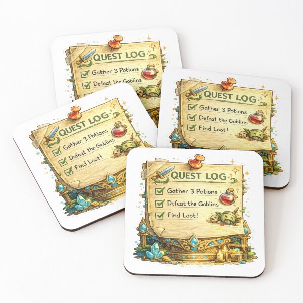 Item preview, RPG Quest Log Daily Tasks Fantasy Gaming Checklist designed and sold by jgvisualarts.