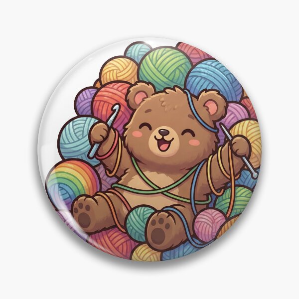 Item preview, Cute Chibi Bear Yarn Stash Hoarder Knitting Crochet Aesthetic designed and sold by StickyGuys.