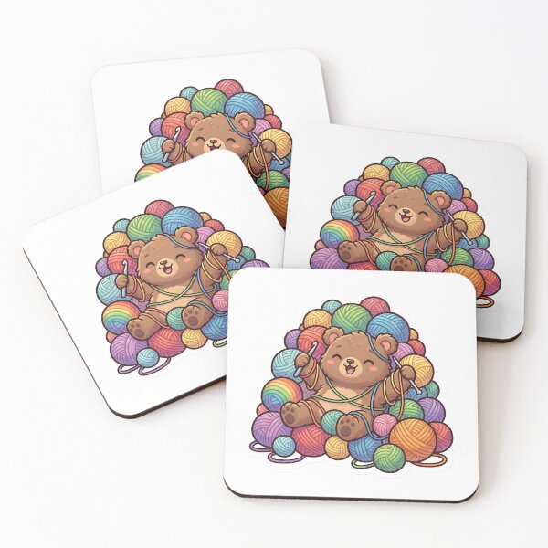 Item preview, Cute Chibi Bear Yarn Stash Hoarder Knitting Crochet Aesthetic designed and sold by StickyGuys.