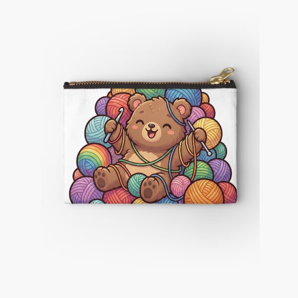 Item preview, Cute Chibi Bear Yarn Stash Hoarder Knitting Crochet Aesthetic designed and sold by StickyGuys.