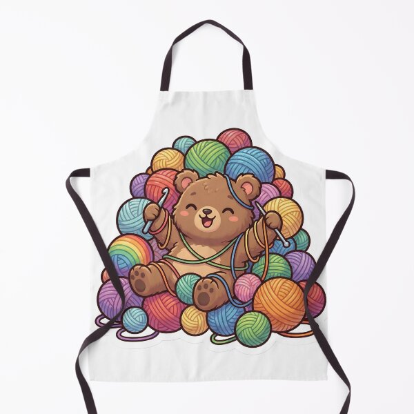 Item preview, Cute Chibi Bear Yarn Stash Hoarder Knitting Crochet Aesthetic designed and sold by StickyGuys.