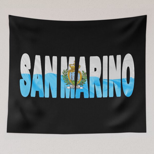 Item preview, SAN MARINO - Flag Flying in Wind cut to Letters Souvenir Sticker Shirt designed and sold by Adam Gormley.