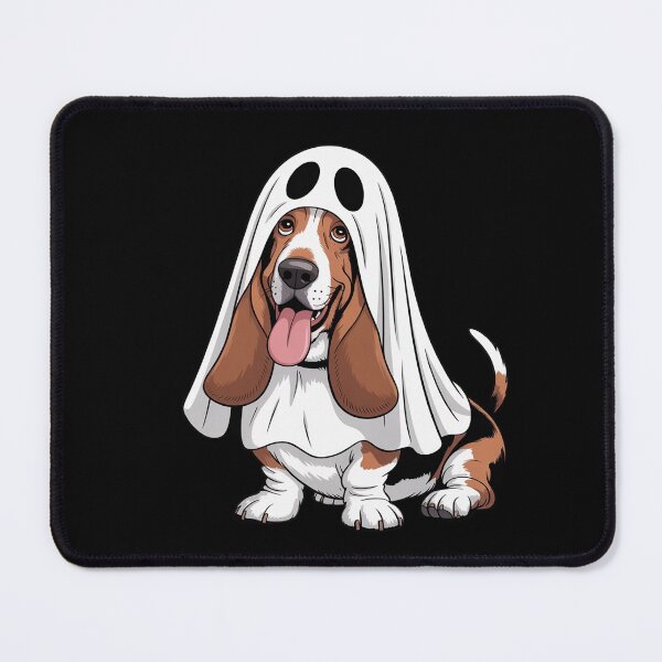 Item preview, Basset Hound Dog Wearing A White Ghost Costume Halloween designed and sold by Libbysharts.