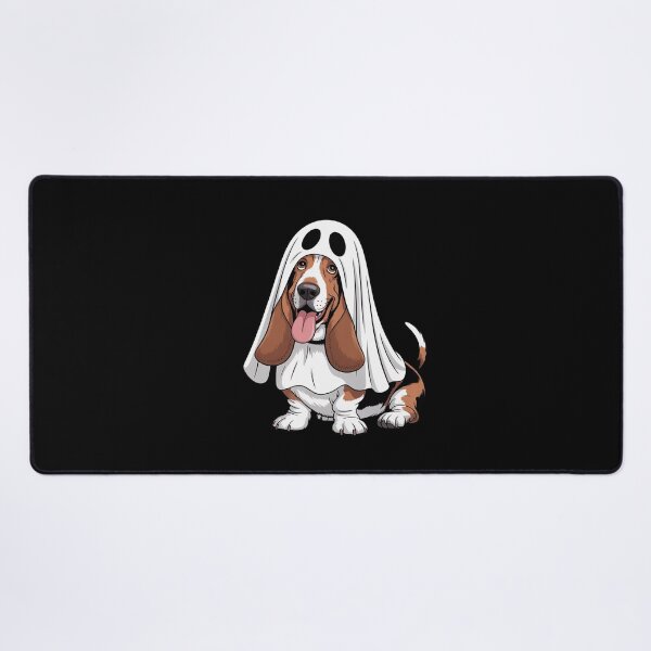 Item preview, Basset Hound Dog Wearing A White Ghost Costume Halloween designed and sold by Libbysharts.