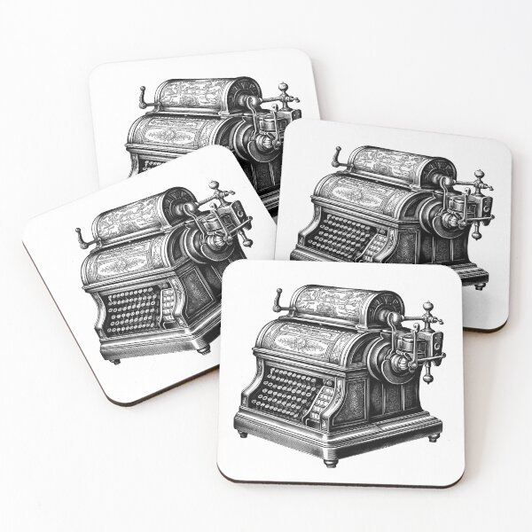 Item preview, Antique Cash Register Illustration | Vintage Steampunk-Inspired Line Art Design designed and sold by inkoutninja.