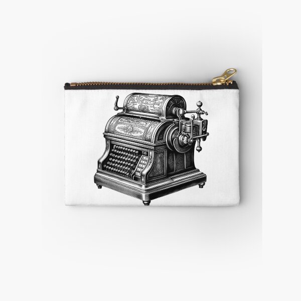 Item preview, Antique Cash Register Illustration | Vintage Steampunk-Inspired Line Art Design designed and sold by inkoutninja.