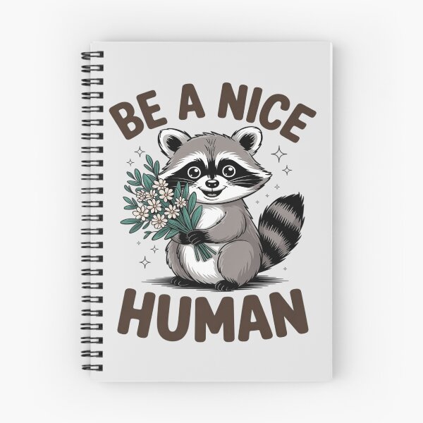Item preview, Be Kind Kindness Racoon Motivational Quote Be A Nice Human designed and sold by Libbysharts.