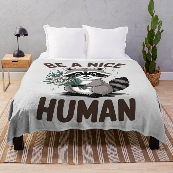 Item preview, Be Kind Kindness Racoon Motivational Quote Be A Nice Human designed and sold by Libbysharts.