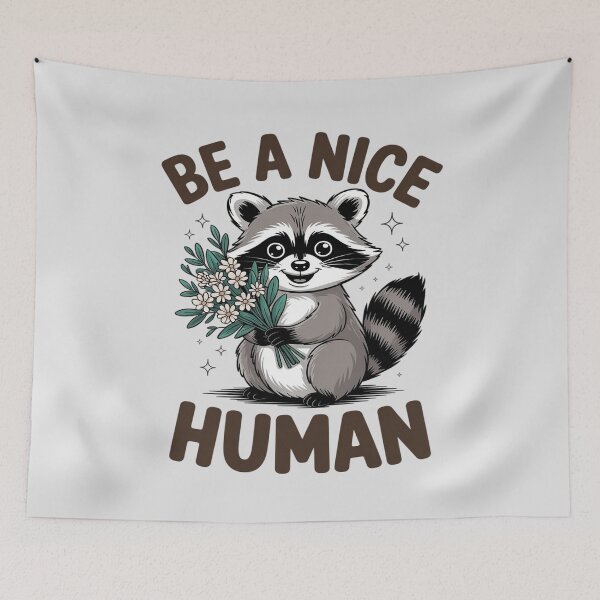 Item preview, Be Kind Kindness Racoon Motivational Quote Be A Nice Human designed and sold by Libbysharts.