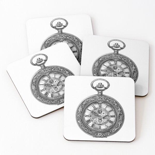 Item preview, Vintage Pocket Watch Illustration | Steampunk Antique Timepiece Line Art designed and sold by inkoutninja.