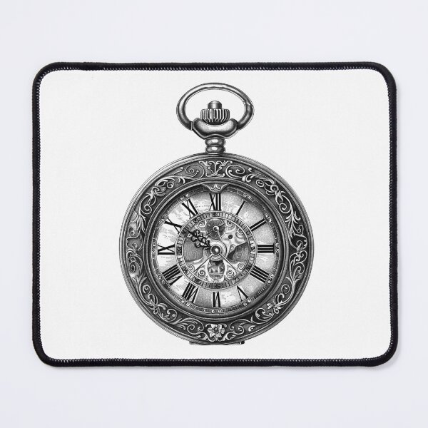 Item preview, Vintage Pocket Watch Illustration | Steampunk Antique Timepiece Line Art designed and sold by inkoutninja.