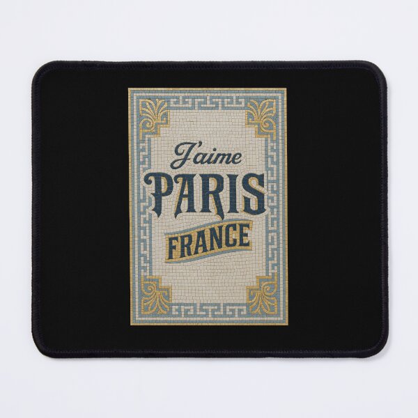 Item preview, J’aime Paris, France — Vintage Art Nouveau Mosaic Typography designed and sold by FrancophileFun.