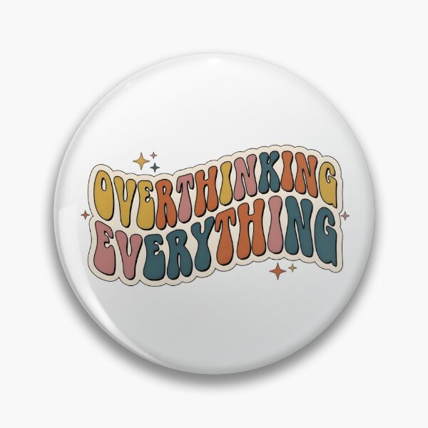 Item preview, Retro Wavy Typography Overthinking Everything Anxiety Aesthetic designed and sold by StickyGuys.
