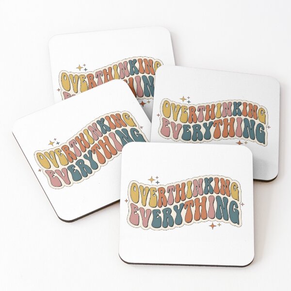 Item preview, Retro Wavy Typography Overthinking Everything Anxiety Aesthetic designed and sold by StickyGuys.