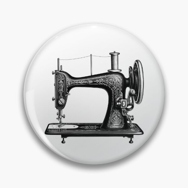Item preview, Vintage Sewing Machine Illustration | Antique Floral Line Art for Crafters designed and sold by inkoutninja.