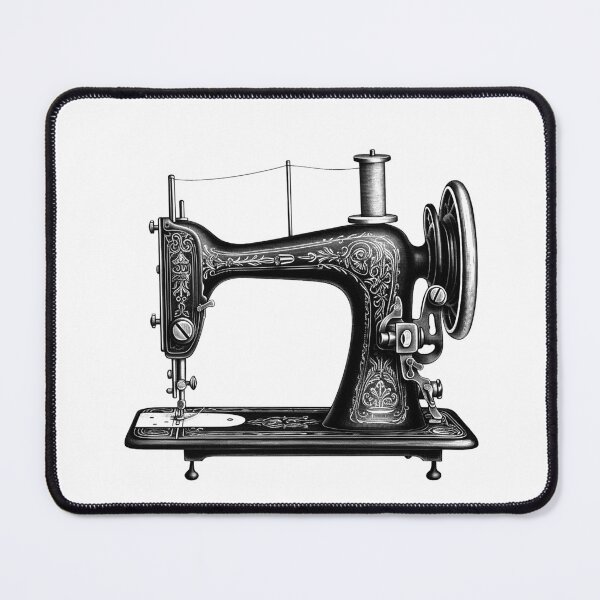 Item preview, Vintage Sewing Machine Illustration | Antique Floral Line Art for Crafters designed and sold by inkoutninja.