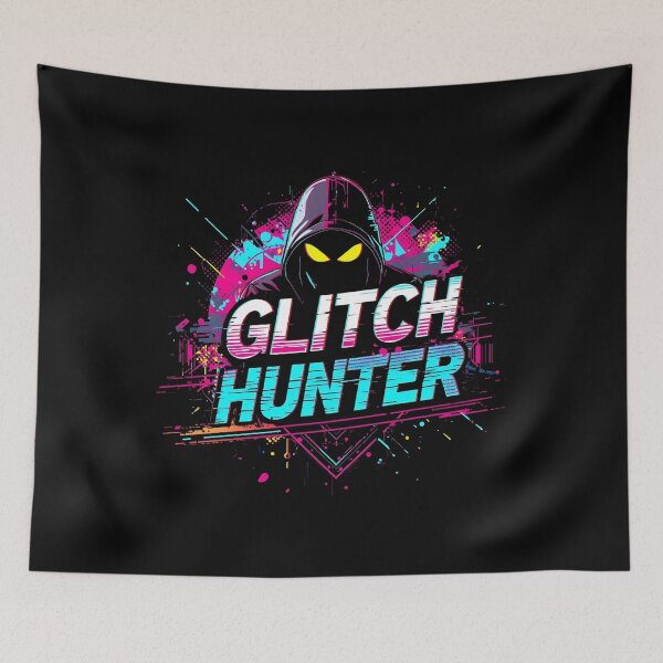 Item preview, Glitch Hunter Masked Gamer Art – Speedrunning Cyberpunk Style designed and sold by PHRASEandSTYLE.