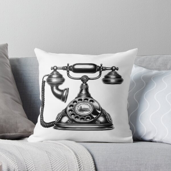 Item preview, Antique Rotary Telephone Illustration | Vintage Line Art for Retro Decor designed and sold by inkoutninja.