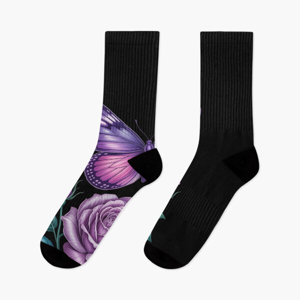 Item preview, beautiful butterfly purple rose butterfly lovers designed and sold by Tatianamiobi.