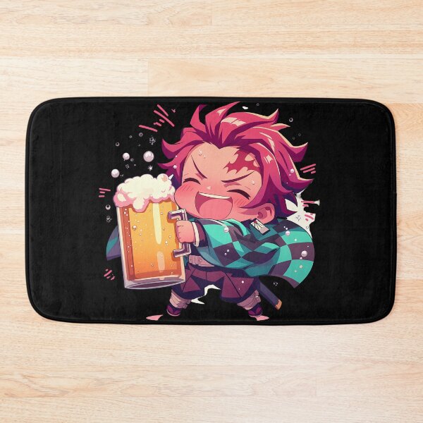 Item preview, Demon Tanjiro Kamado Anime Slayer Chibi Kawaii Beer Drunk Cute Happy Mood designed and sold by riadjamai.