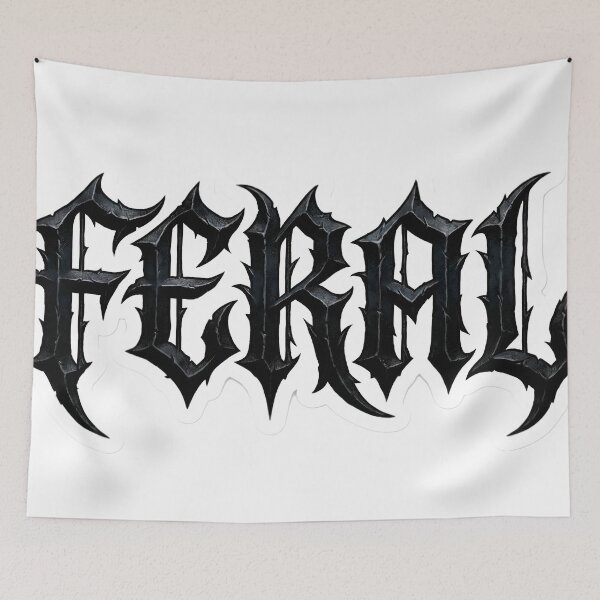Item preview, FERAL Gothic Blackletter Typography Edgy Streetwear Aesthetic designed and sold by StickyGuys.