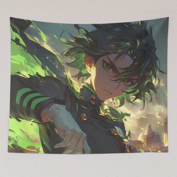 Item preview, Hyakuya Yuuichirou Seraph End Anime Boy Green Power designed and sold by riadjamai.