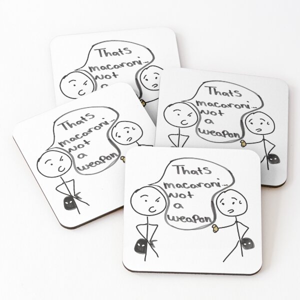 Item preview, That’s Macaroni, Not a Weapon – Funny Chaos Meme Quote Art designed and sold by StudioSamanthaa.