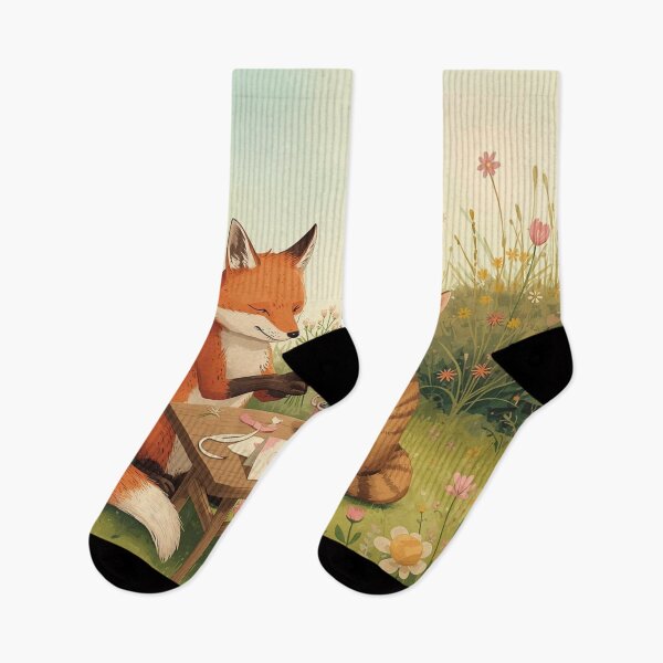 Item preview, Valentine’s Early Spring Fox & Cat • Soft Garden Love Art designed and sold by WildlifeWhimsy.