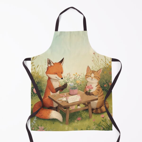 Item preview, Valentine’s Early Spring Fox & Cat • Soft Garden Love Art designed and sold by WildlifeWhimsy.