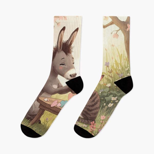 Item preview, Valentine’s Early Spring Donkey & Cat • Soft Countryside Love Art designed and sold by WildlifeWhimsy.
