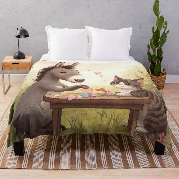 Item preview, Valentine’s Early Spring Donkey & Cat • Soft Countryside Love Art designed and sold by WildlifeWhimsy.