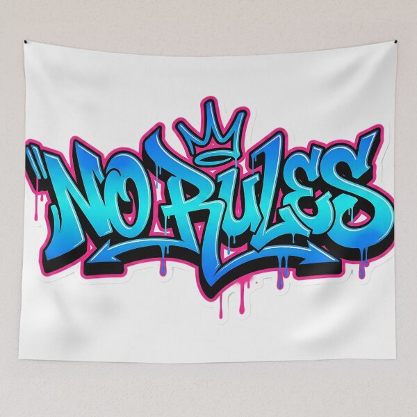 Item preview, Graffiti Tag NO RULES Wildstyle Street Art Aesthetic designed and sold by StickyGuys.