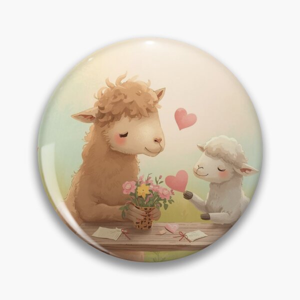 Item preview, Valentine’s Early Spring Camel & Sheep • Soft Meadow Love Art designed and sold by WildlifeWhimsy.