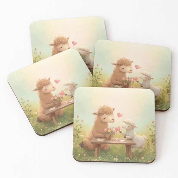 Item preview, Valentine’s Early Spring Camel & Sheep • Soft Meadow Love Art designed and sold by WildlifeWhimsy.