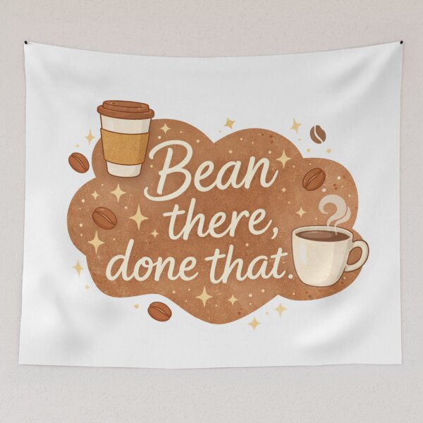 Item preview, Bean There, Done That – Funny Coffee Pun Sticker designed and sold by cosmiccircles01.