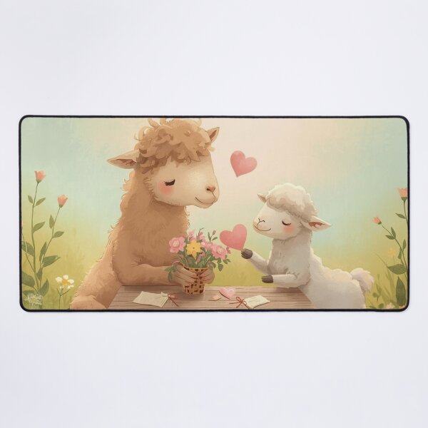 Item preview, Valentine’s Early Spring Camel & Sheep • Soft Meadow Love Art designed and sold by WildlifeWhimsy.