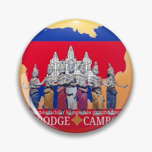 Item preview, Apsaras Cambodia Flag Map designed and sold by Linklandiya.