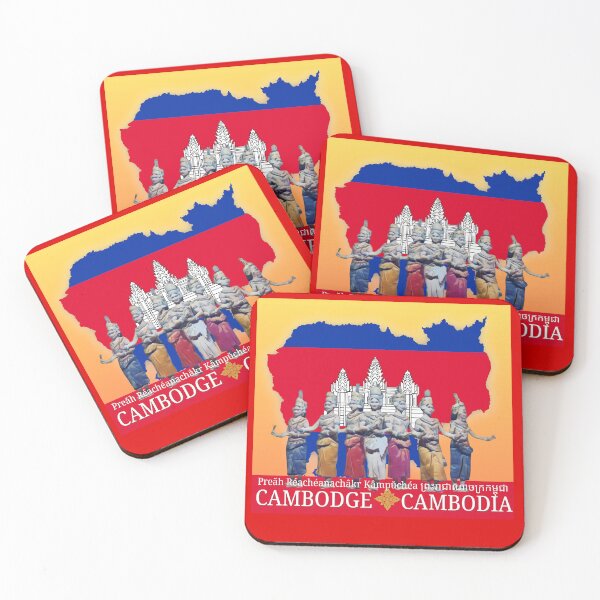 Item preview, Apsaras Cambodia Flag Map designed and sold by Linklandiya.