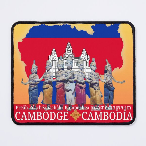 Item preview, Apsaras Cambodia Flag Map designed and sold by Linklandiya.