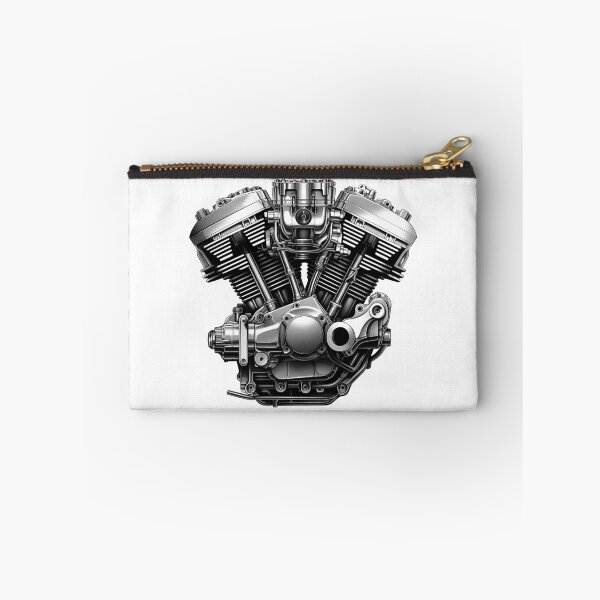 Item preview, V-Twin Motorcycle Engine Illustration | Black and White Mechanical Art designed and sold by inkoutninja.