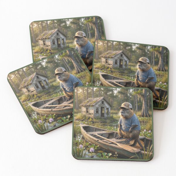Item preview, Cajun Nutria In His Boat Heading Home designed and sold by Tridentulus.